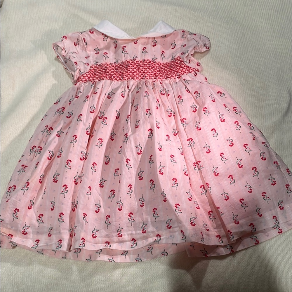Janie and Jack Pink Floral Dress with White Collar